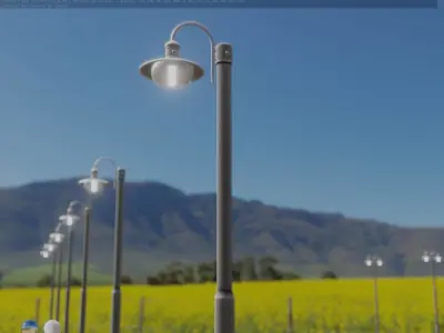 Street Light -7- Basic Version -1 Lamp- Low-poly 3D model
