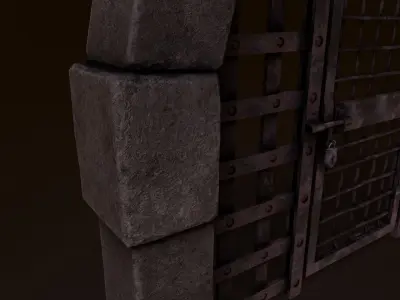 Dungeon Cell Door Gate Low-poly 3D model
