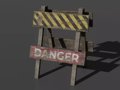 Caution sign 3D model