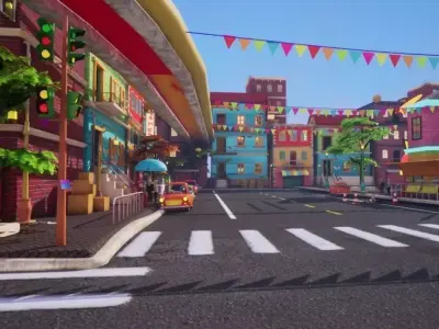 Asset - Cartoons - Background - Animation - Hight Poly Low-poly 3D model