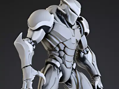 Futuristic Mech Robot Warrior   Sci-Fi Game Ready 3D Character  Low-poly 3D model