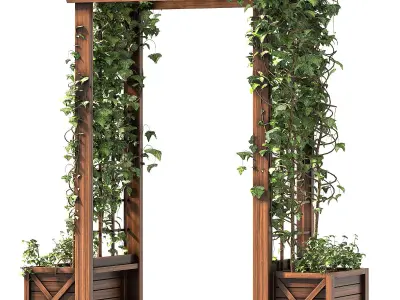 Wooden Garden Arbor 3D model