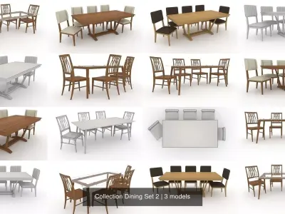 Collection Dining Set 2 3D Model Pack
