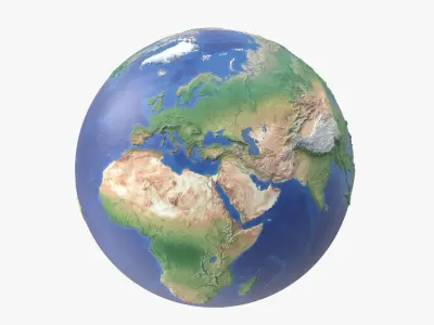  Artistic Topographic Globe V2 