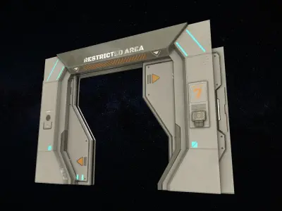Sci-Fi Door Version 2 Low-poly 3D model