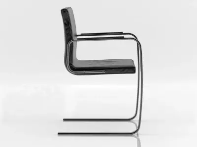 PK leather chair on metal frame 3D model