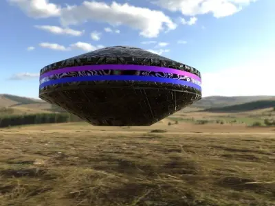 Futuristic UFO  Spaceship Free low-poly 3D model