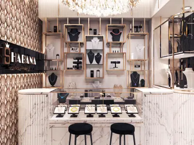 JEWELRY store and facad 3D model