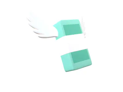 Cartoon Money With Wing V1 002 Low-poly 3D model