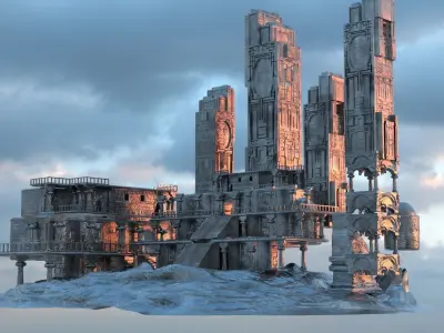 Sci-Fi Towers Hotel 3D model