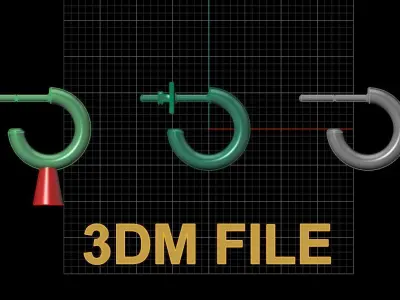 Earring Hoop Rope Opened Back 7mm Width Inside  3D print model