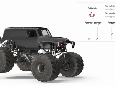  Heavy Duty Mud Racing Monster Truck Rigged 