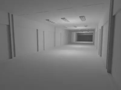 Hotel Corridor No Material 3D model