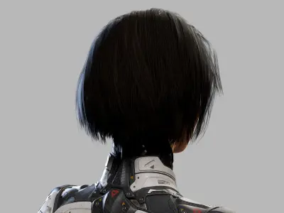Female Sci Fi Girl Low-poly 3D model