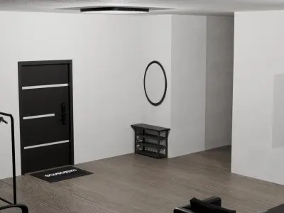 Modern Black White Room 3D model