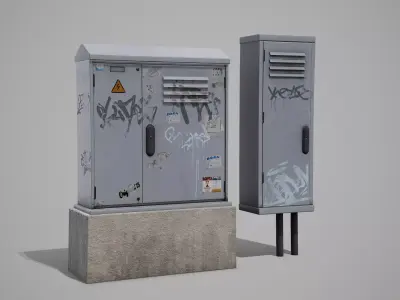 Street Fuse Box Low-poly 3D model