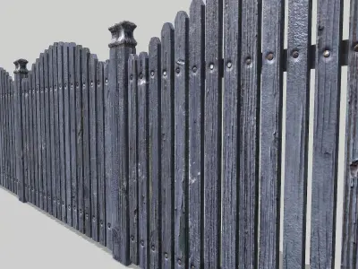 Fence Modular Low-poly 3D model