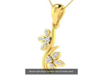 50 Bulk Women light weight pearl pendant 3dm stl render detail 3D Model Pack