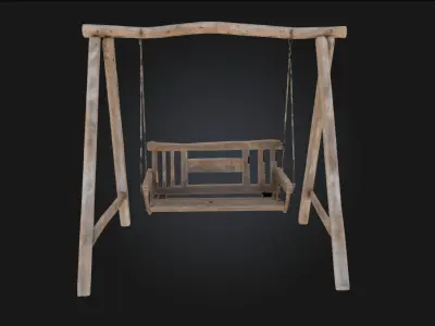 Rustic Swing Serenity  A Gentle Escape into Nature 3D model