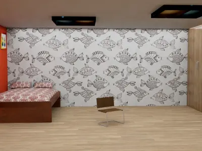 3D Bedroom room design for kids 3D model
