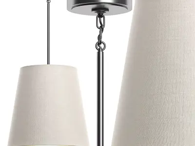 RESTORATION HARDWARE CICERO BARREL PENDANT White Linen 3D model