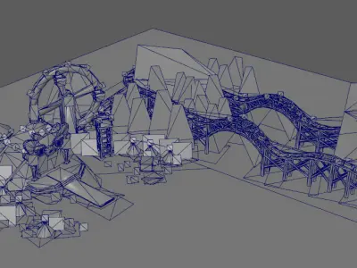 Joker Amusement Park Low-poly 3D model