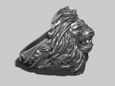 lion robotic ring a23 3d print model 3D print model