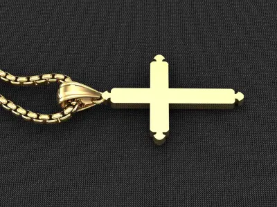 High Cross Pendant Light Gold 18K 3CP044 3D model