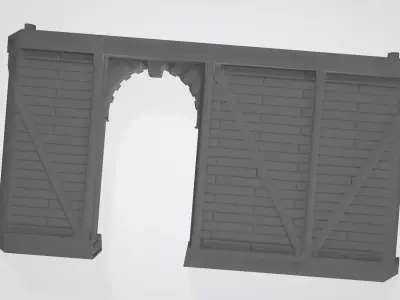 Wooden Wall Door Right 3D print model