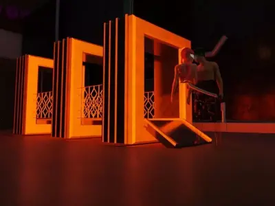 CyberPunk Bridge Free low-poly 3D model