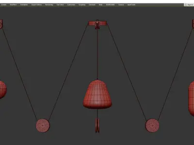 PLANETS pendant light Low-poly 3D model