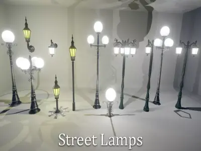Street Lamps Low-poly 3D model