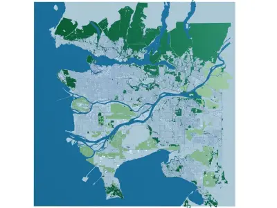 Vancouver with Terrain  3D model
