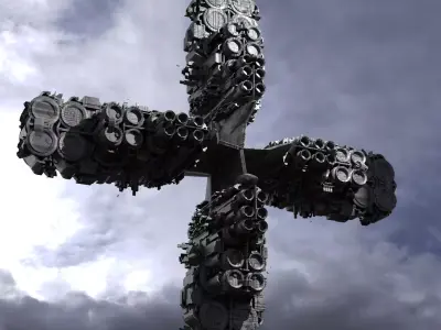 Alien satellite severance ship small 2  3D model