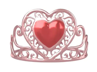 Heart Tiara v1 004 Low-poly 3D model