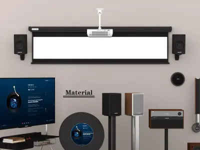 Modern High-Fidelity Audio Home Theater System Low-poly 3D model