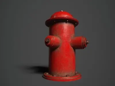Fire Hydrant PBR Low-poly 3D model