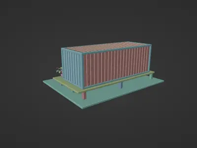 Isometric Container House Exterior  3D model