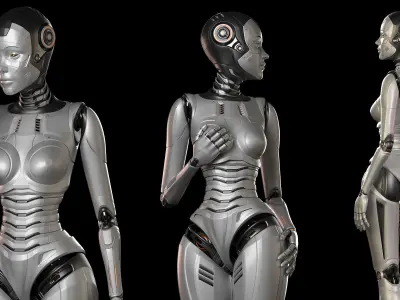 SCI - FI ROBOT WOMAN RIGGED STANDARD EDITION 3D model