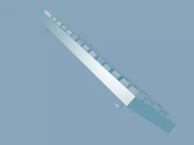 Gaming Keyboard 60 Percent - High Poly 3D Model 3D model