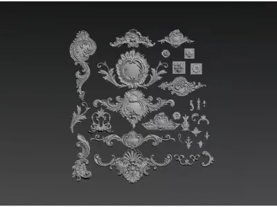 European-style carved decoration 3D model