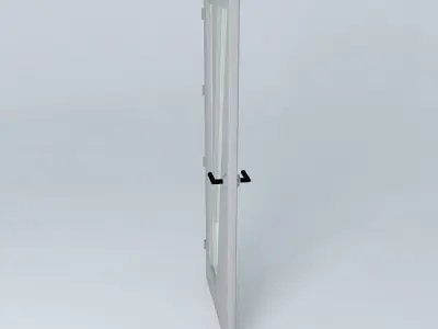 Letter V 3D door very detail with glass lock and hinger Free 3D model