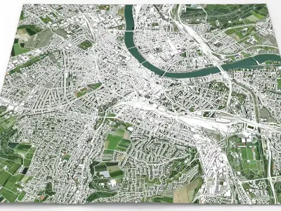 Cityscape Basel Switzerland 3D model