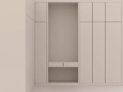 Modern Minimalist Wardrobe Interior Scene 3D model