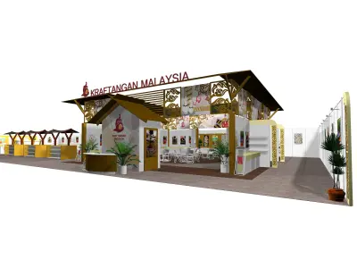 Exhibition Pavilion Booth Low-poly 3D model