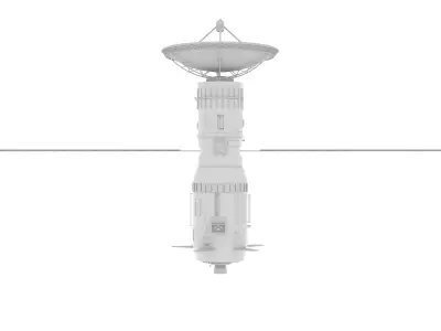 Satellite spacecraft hanging from pole 3D model