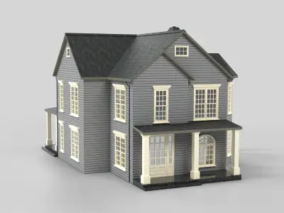 British House Design 19T2 Low-poly 3D model