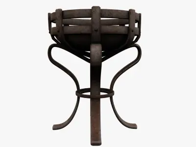 Iron Brazier Low-poly 3D model