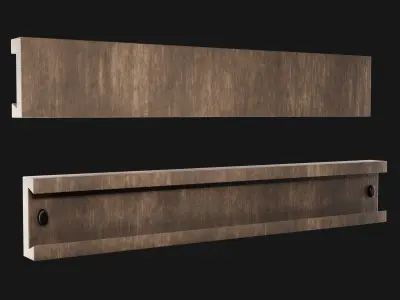 Wooden hanger modular for towels or clothes Low-poly 3D model
