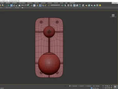 DEPEND wall light with brass finish and glass ball Low-poly 3D model